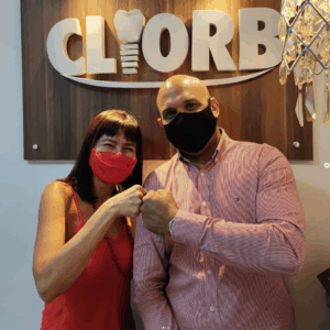 Veronica Barbosa com dr. Lucas Andrade, na CLIORB